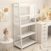 Meteorleg Contemporary Ladder-Style White Bookcase, Space-Saving 5-Tier Freestanding Shelf for Display and Storage