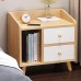 Meteorleg Classic Wooden Bedside Table with Open Shelves and Drawers, Nightstand for Bedroom Storage